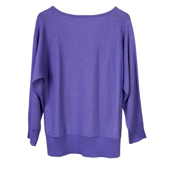 Draper’s & Damon's Purple Knit Metallic Sparkle 2 Piece Sweater Skirt Set - Picture 8 of 13